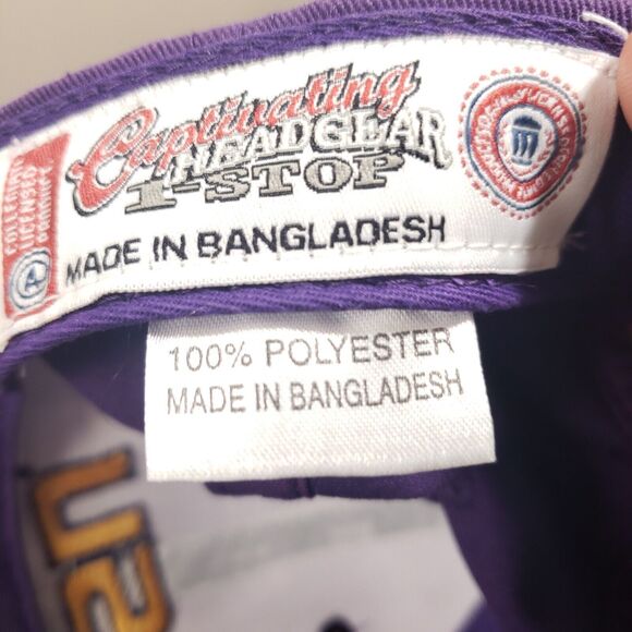 LSU Baseball Hat Captivating Headwear NCAA Purple Plaid Cap OSFA Embroidered - Picture 8 of 8